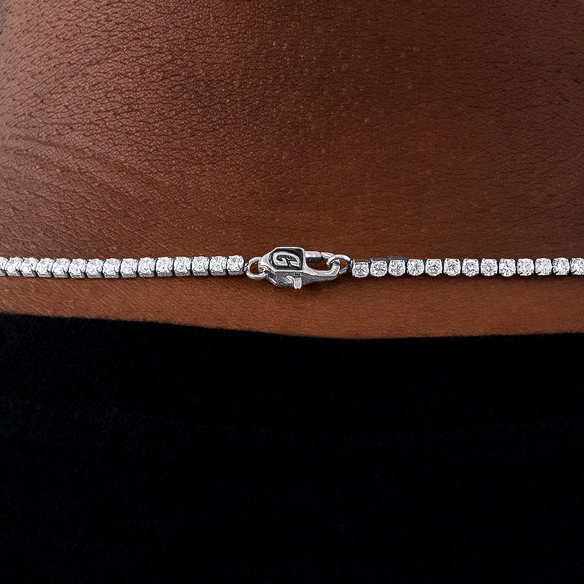 Micro Tennis Necklace in White Gold