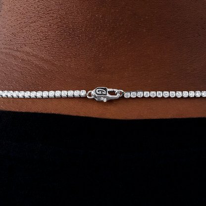 Micro Tennis Necklace in White Gold